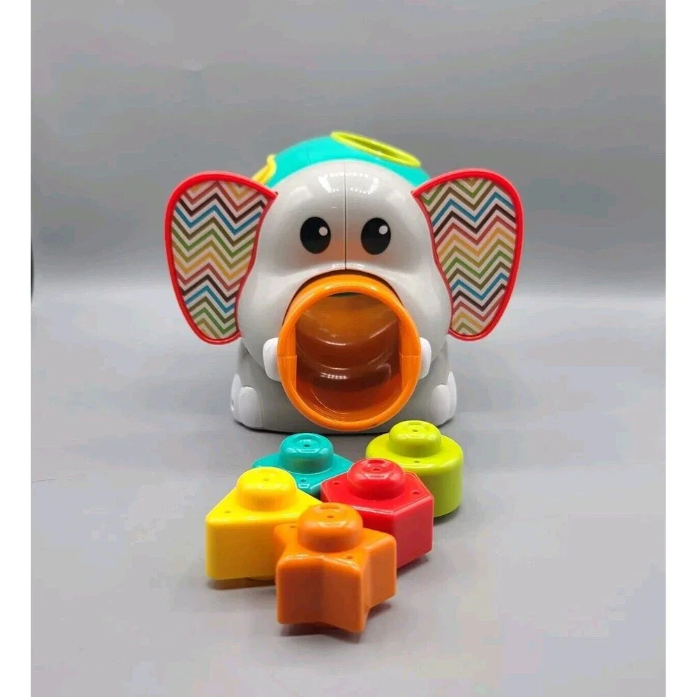 Infantino Elephant Shape Sorter Revolving Center Complete 5 Shapes